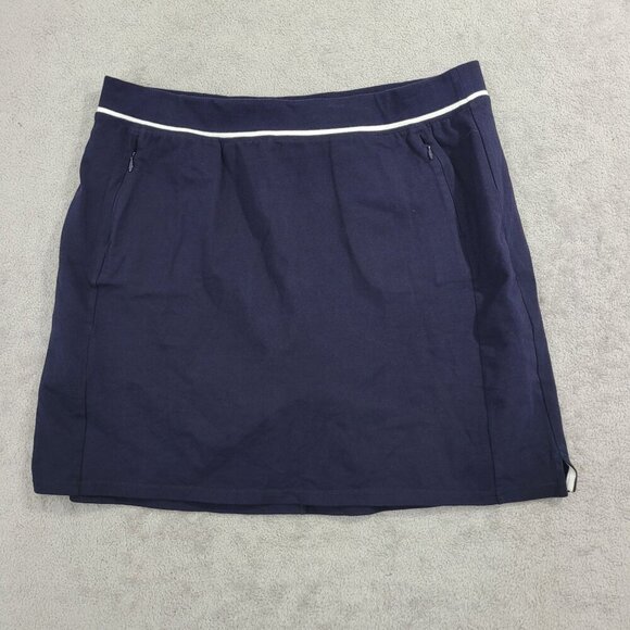 Navy Blue By Talbots Womens Skort 2X With White Stripe & Pockets - Picture 1 of 8